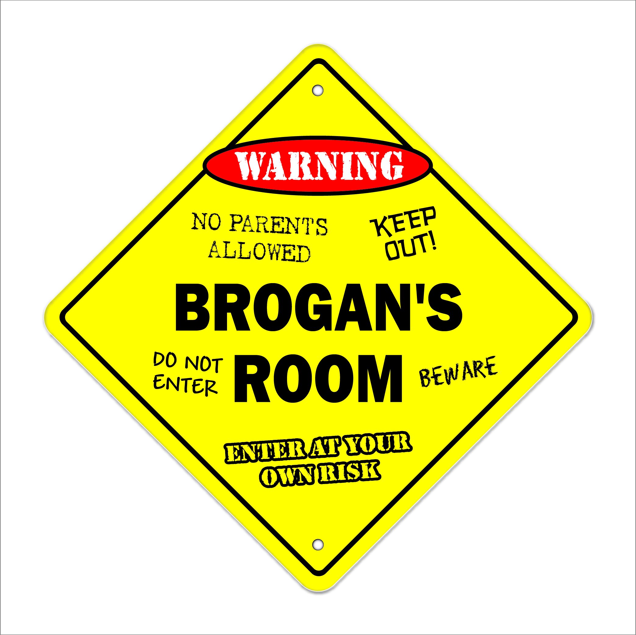 Brandon's Room Sign - 12x12 Inch Personalized Kids Door Decor Indoor Outdoor