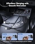 69W Chargeur de voiture rétractable, 4-in-1 Chargeur de téléphone voiture rapide avec 2.6ft Deux câbles rétractables USB C+USB A Car Charger Block Cube, Compatible avec iPhone 16 15 14 13 12 Pro Max Plus,Galaxy, pixels