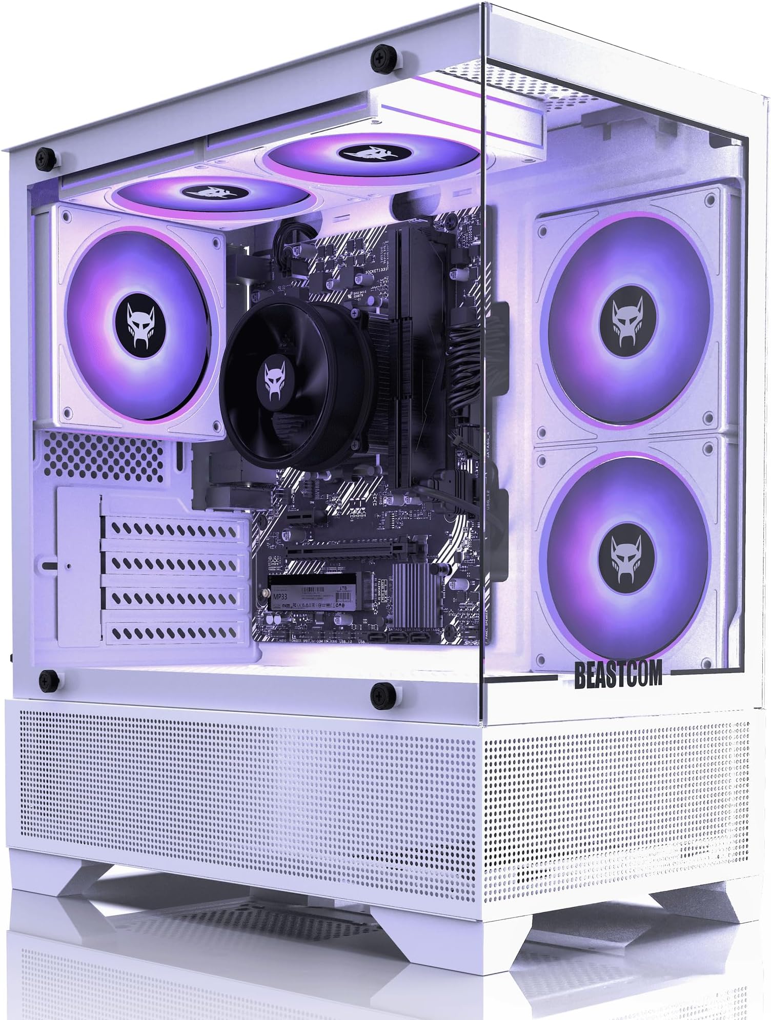 BEASTCOM Q3 Gaming PC Desktop Computer AMD Ryzen 5 3400G, 4K Vega Graphics, 16GB RAM, 512GB M.2 NVMe, 500W 80PLUS PSU, WiFi, Gaming Office Console, Towers Prebuilt PC