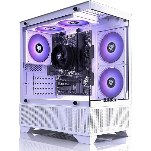 BEASTCOM Q3 Gaming PC Desktop Computer AMD Ryzen 5 5600GT, 4K Vega Graphics 12 Threads, 16GB RAM, 512GB M.2 NVMe, 500W 80PLUS PSU, WiFi, Gaming Office Console, Towers Prebuilt PC