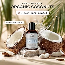 100% Organic Glycerin - For Skin & Hair - Food Grade - USDA Certified - Not From Palm Oil - Perfect Skin and Hair Moisturizer - 4 Fl Oz