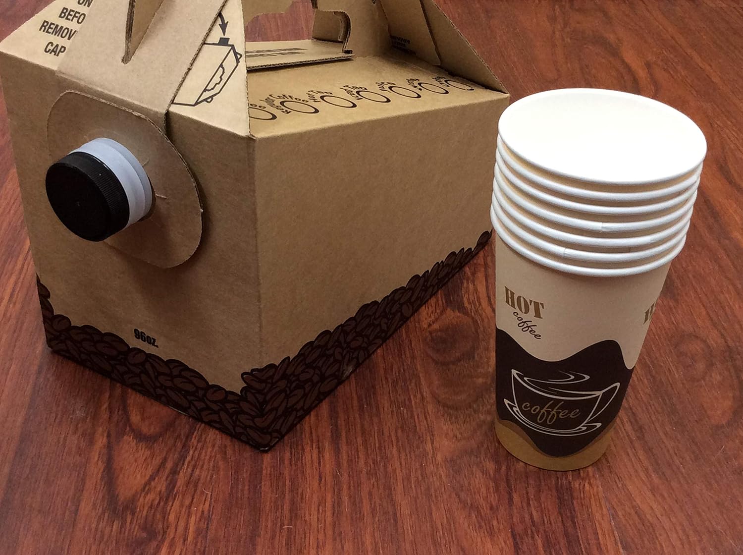 Decony MADE IN USA- 5 Pc. Hot Cold Bulk Beverage Server Carafe Coffee to Go Container- 96 Oz. Disposable Coffee Box- Insulated to go Coffee Container