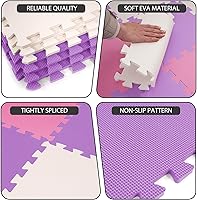 Vista 5 de BalanceFrom Foam Floor Tiles for Kids - Non-Toxic Comfortable Baby Play Mat and Interlocking Foam Tiles for Crawling & Development, Soft Play Mat