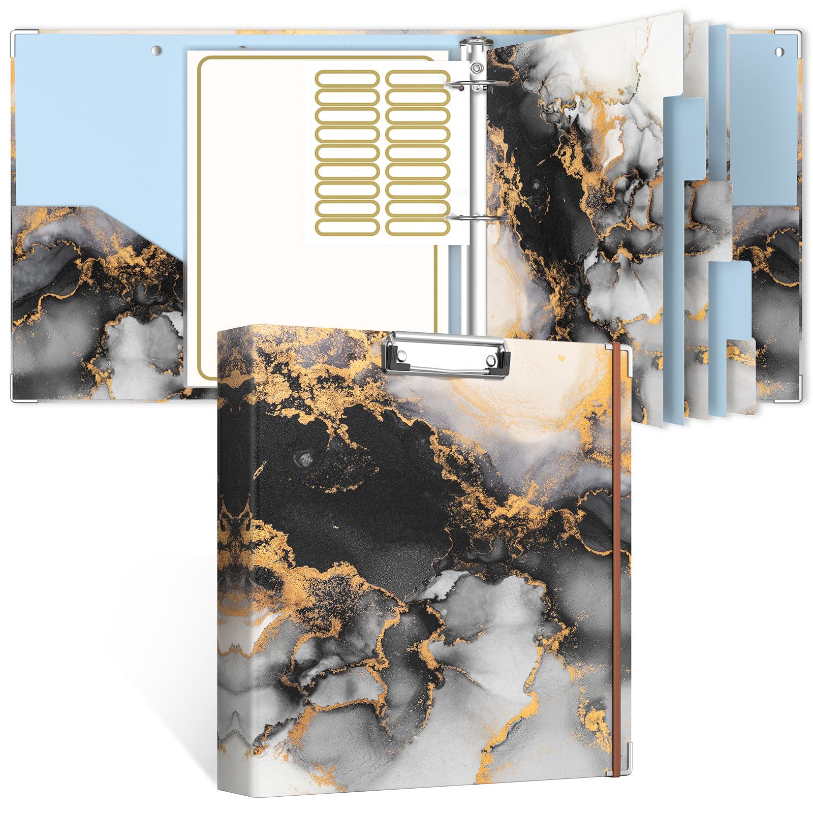 Rouidr Marble Clipboard Binder
