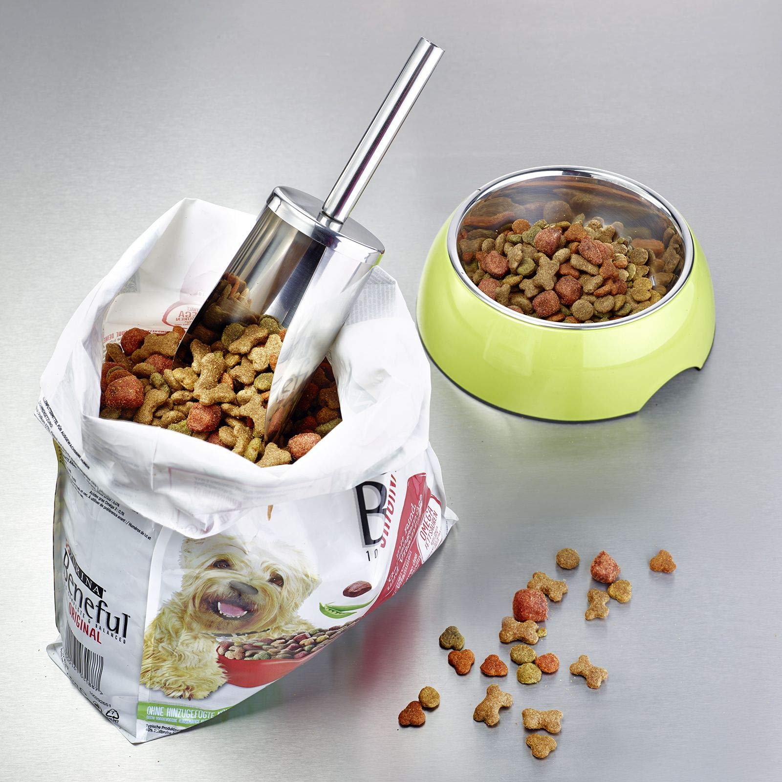 Westmark Paletta per pesare/riempire, Capacità: 300 ml (ca. 350 g di farina), Rotondo, Acciaio inox, Argento, 91132270
