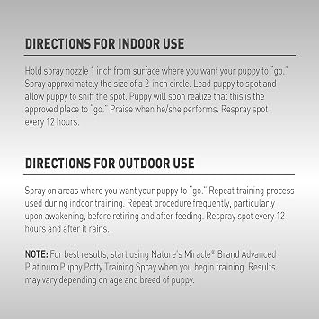 Nature's Miracle Advanced Platinum Puppy Potty Training Spray, 16 oz | Helps Encourage Puppies To Go Where You Want, Lasts Up To 12 Hours, For Indoor & Outdoor Training