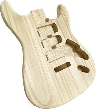 Unfinished Handcrafted Guitar Body Candlenut Wood Electric Guitar Body Guitar Barrel Replacement Parts for ST Style Guitars DIY Parts