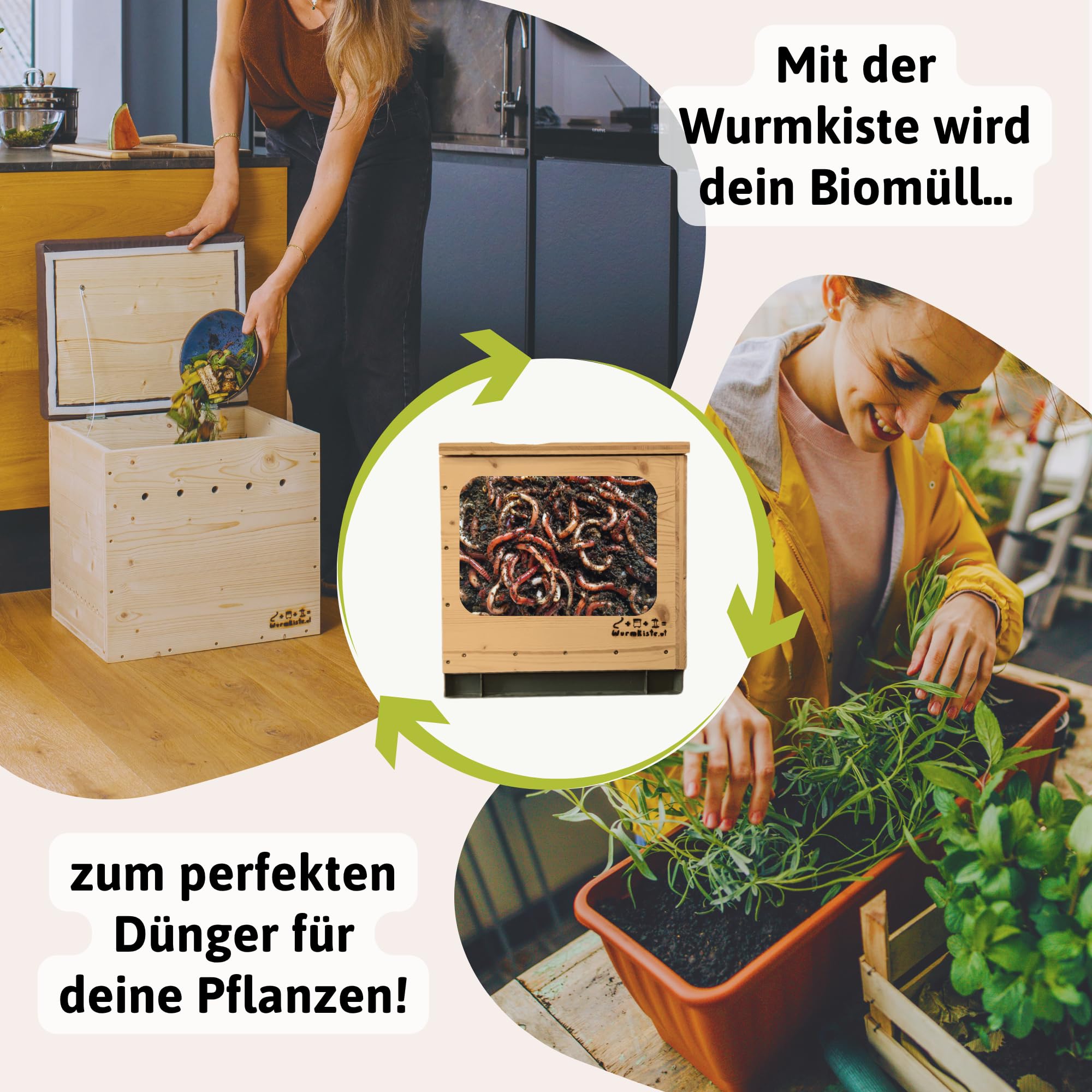 Mini Wurmkomposter aus Holz | kleine Wurmkiste als Selbstbauset