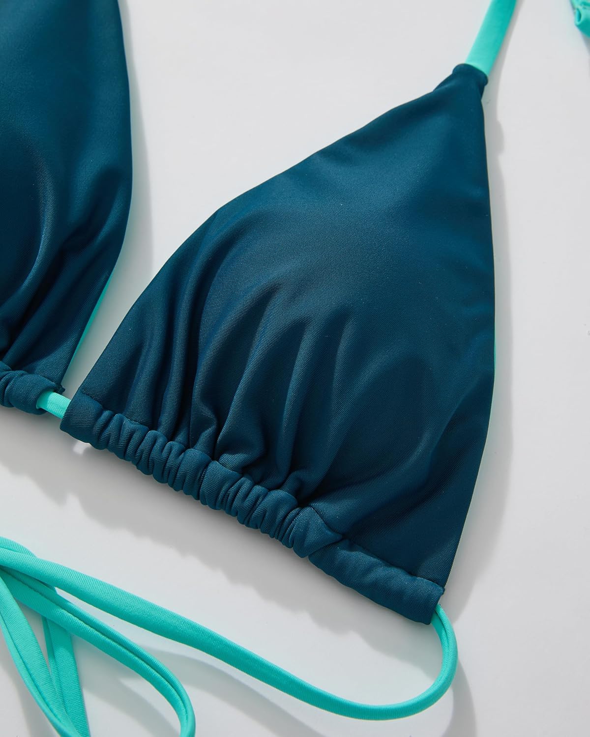 SUUKSESS Women Halter String Two Piece Bikini Sets Reversible Thong Swimsuit - Image 5