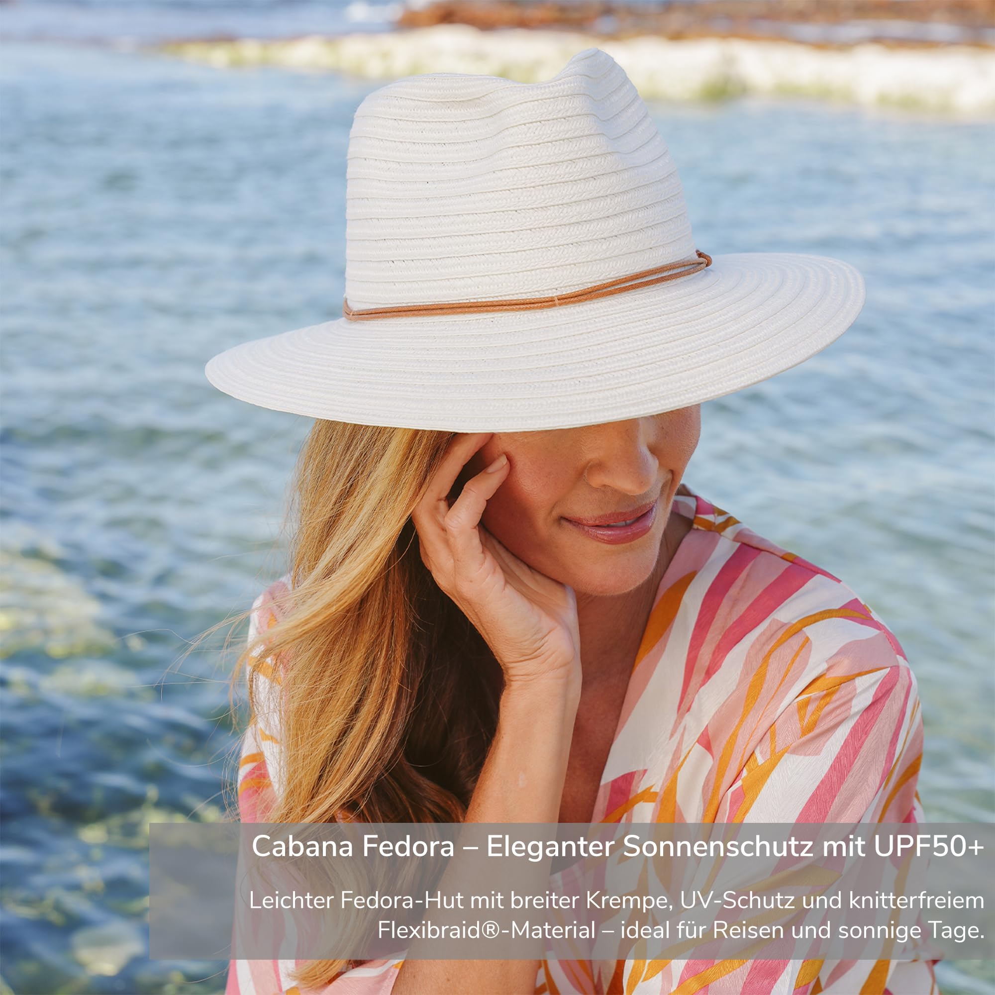 Cabana Fedora Hut Damen UV Schutz Sonnenhut Faltbar