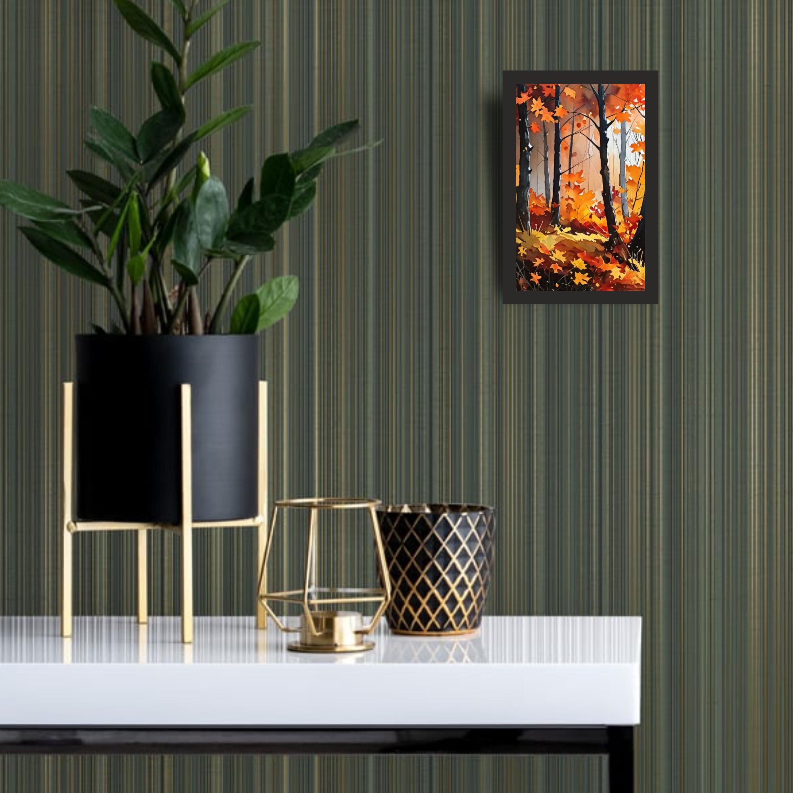 Autumn Forest Wall Art Frame 12x18 Inch