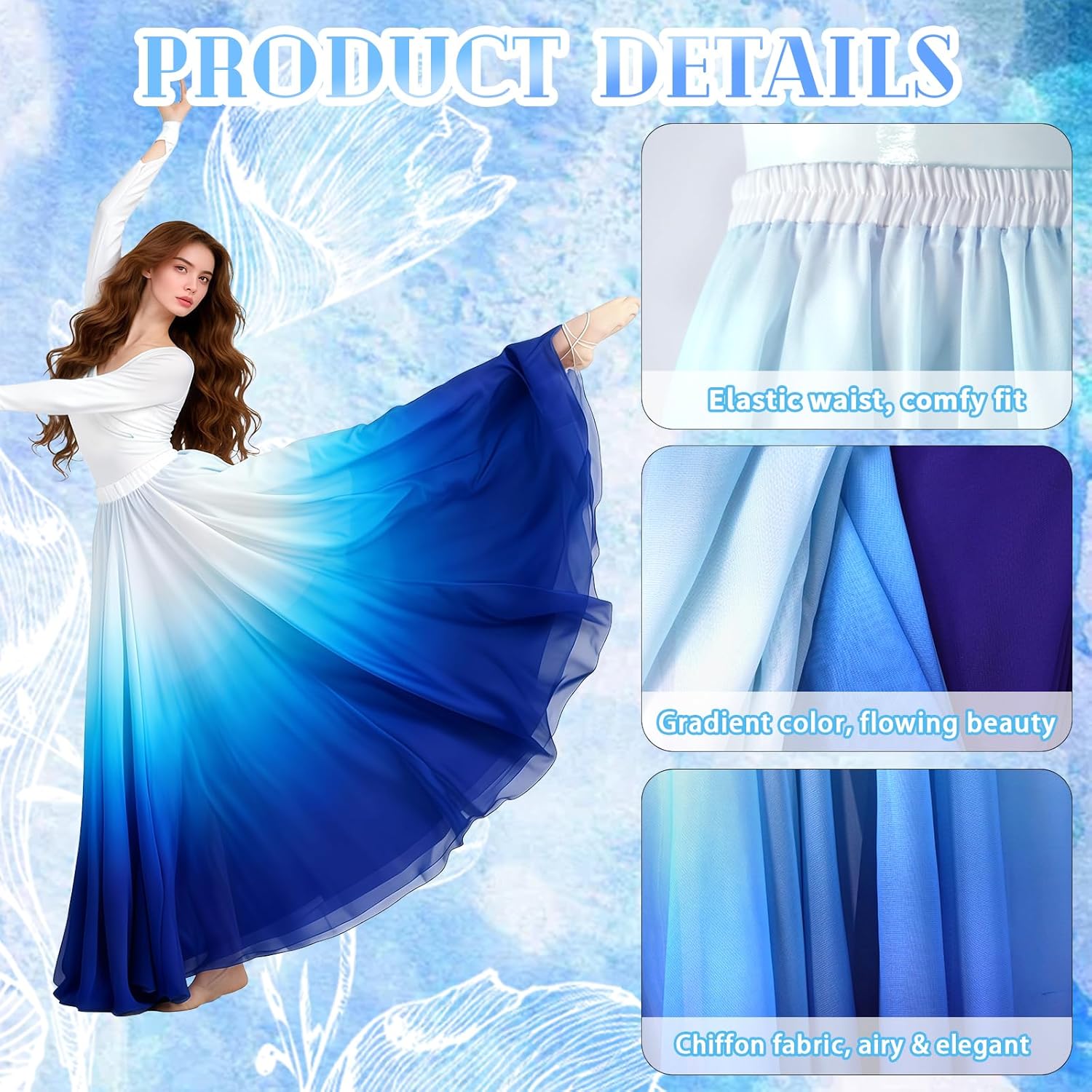 Belly Dance Skirt for Women, Dancing Skirt Belly Dancer Outfit, Flowy Long Gypsy Skirts, Halloween Costume Gift - Image 4