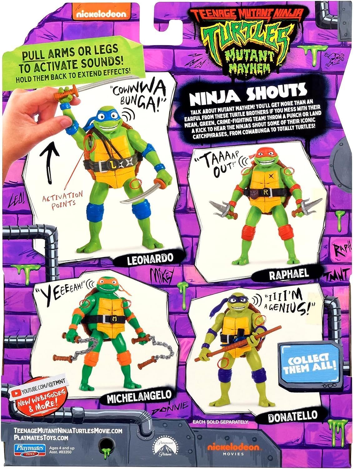 Boneco Tartarugas Ninja Caos Mutante Ninja Shouts Donatello Com