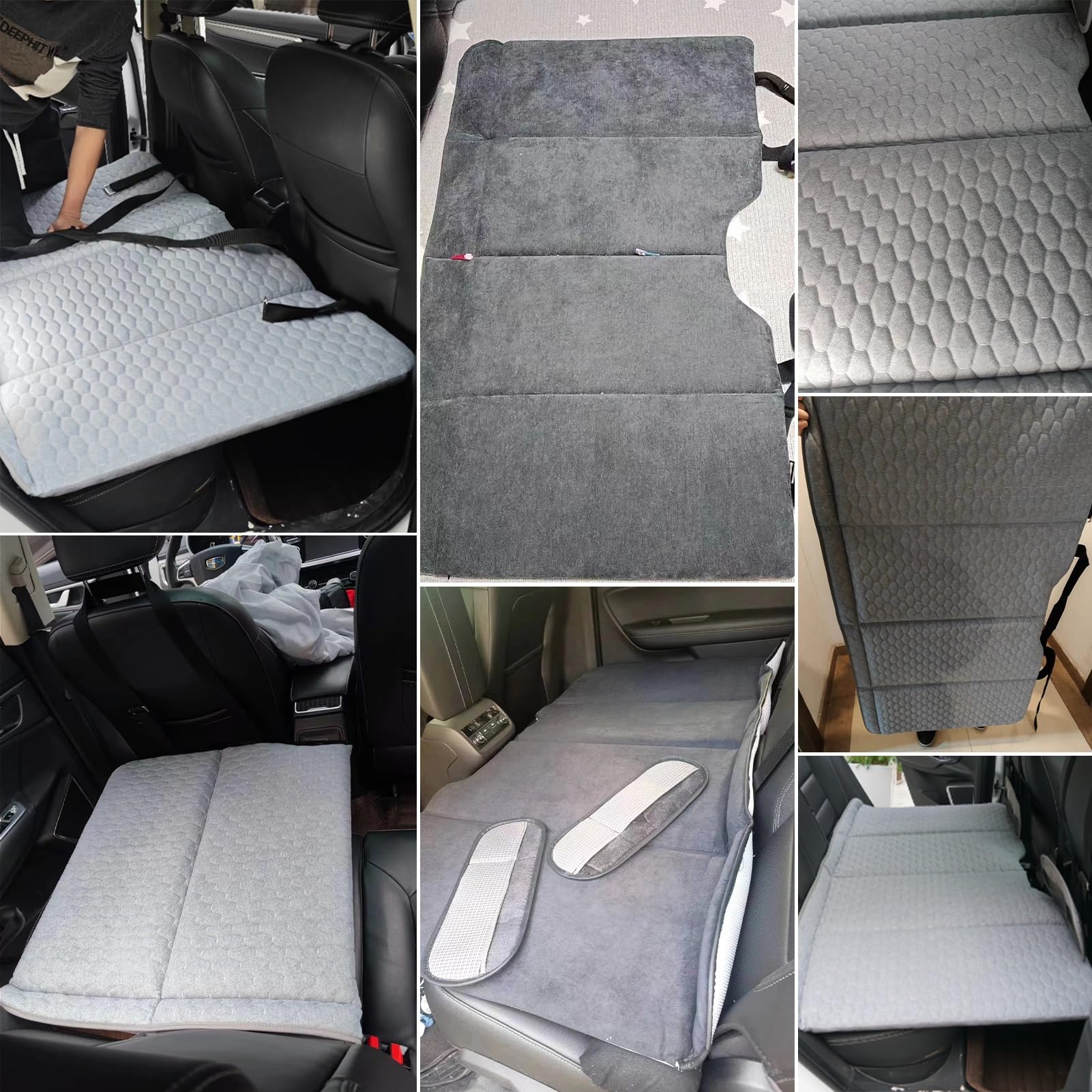 4-Fold Car Mattress - Flannel Backseat Sleeper Bed 50x16 Inches For Camping & Travel