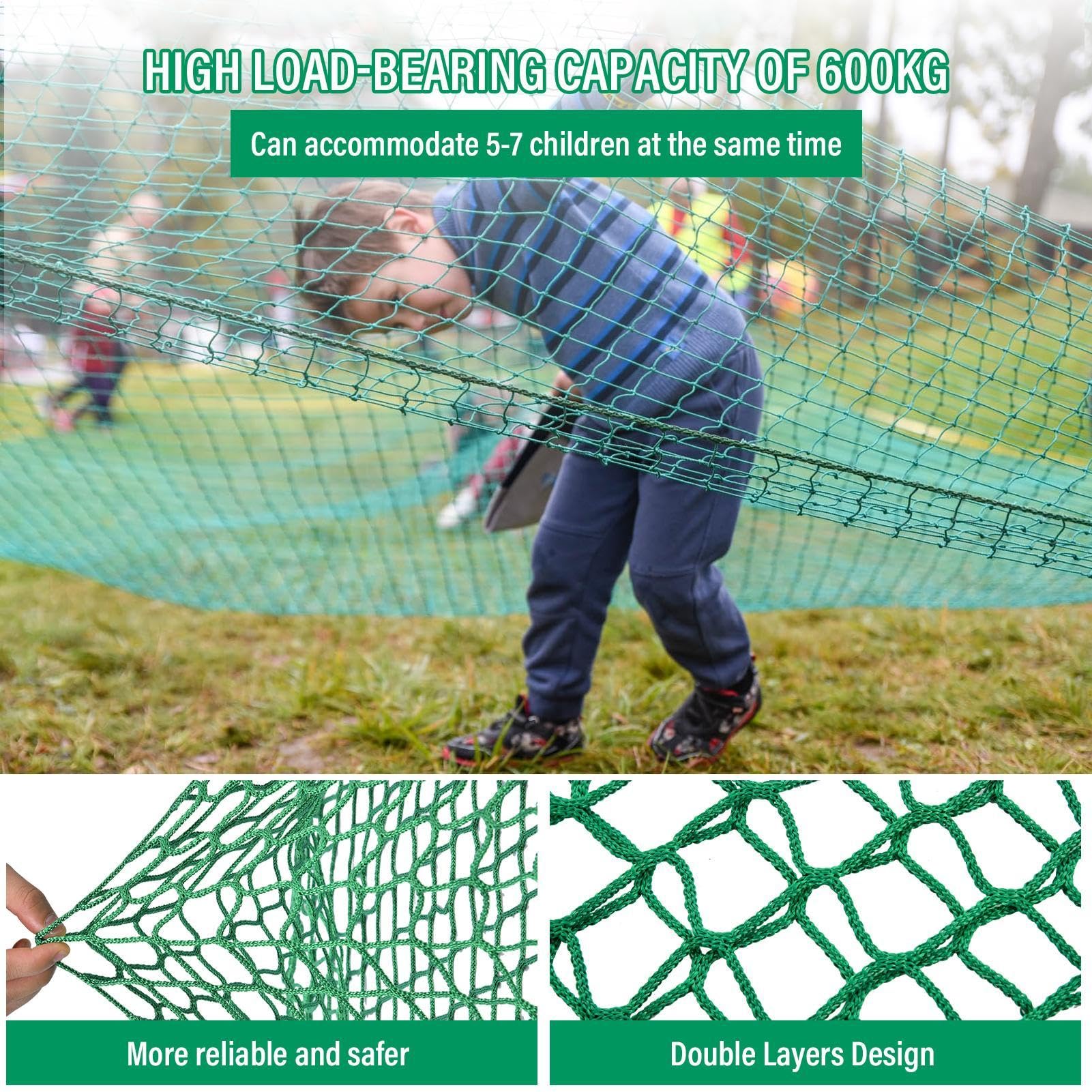 Rete da arrampicata per esterni, rete da arrampicata per | Rete di protezione a doppio strato, rete da arrampicata per cortile per parco giochi, accessori per capanna negli alberi per for