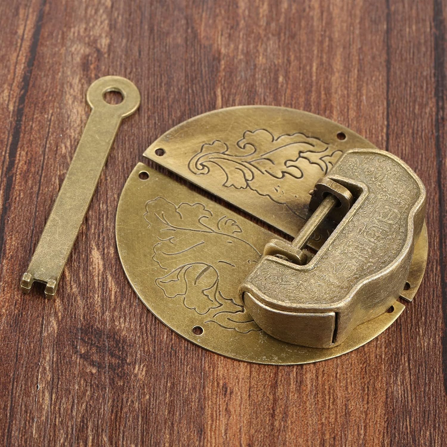 Lock, latches, Antique Furniture Hardware Set Toggle Latch Hasp Buckle Clasp Decorative Chinese Old Padlock Lock
