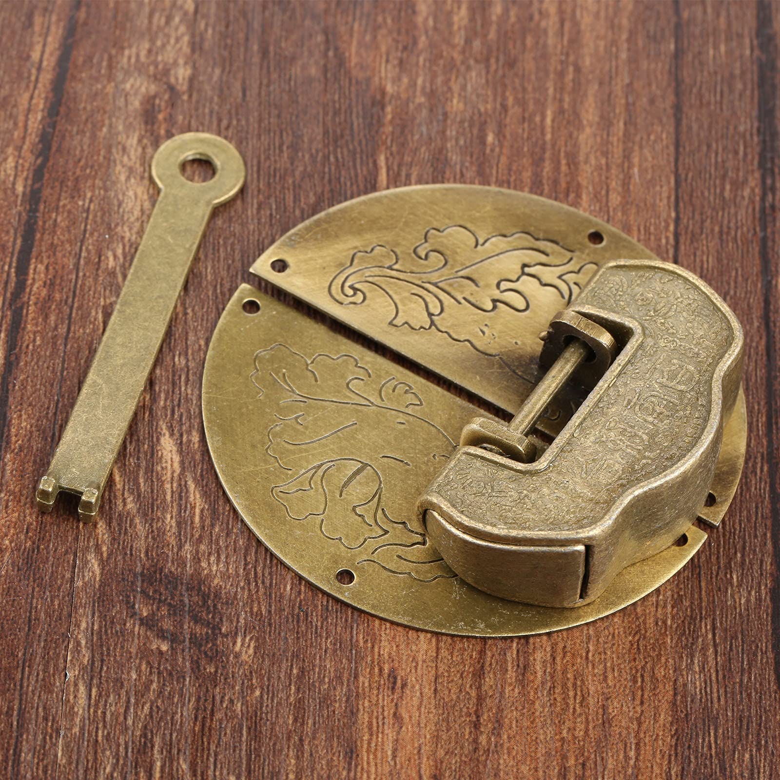 Muebles Antiguos Conjunto de Hardware Portaje Latch Paste Hebilla Cierre de Hebilla Decorativa China Antigua Cerradura de candado para joyería Caja de Madera