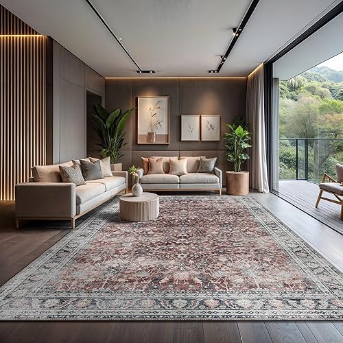 Miniatura 111 de CAMILSON Alfombra moderna de lujo de 8 x 10 pies, estilo vintage, abstracto, suave, de pelo medio, resistente a las manchas, fácil de limpiar, no