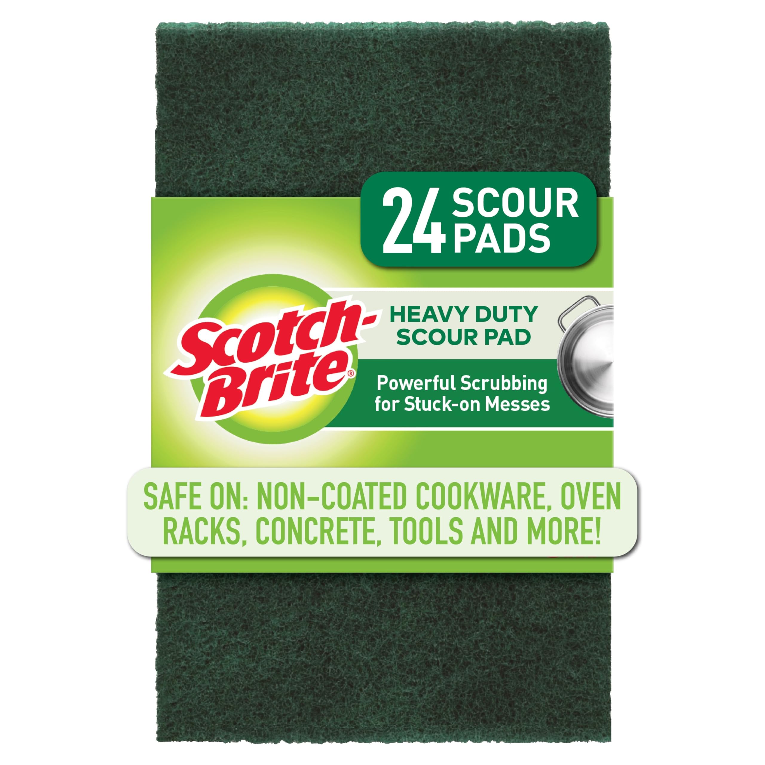 Heavy Duty Scour Pads, Scouring Pads for Kitchen and Dish Cleaning, 24 Pads