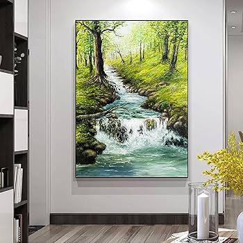 Amazon.co.jp: 木と川の自然の風景の装飾ポスターHDプリント