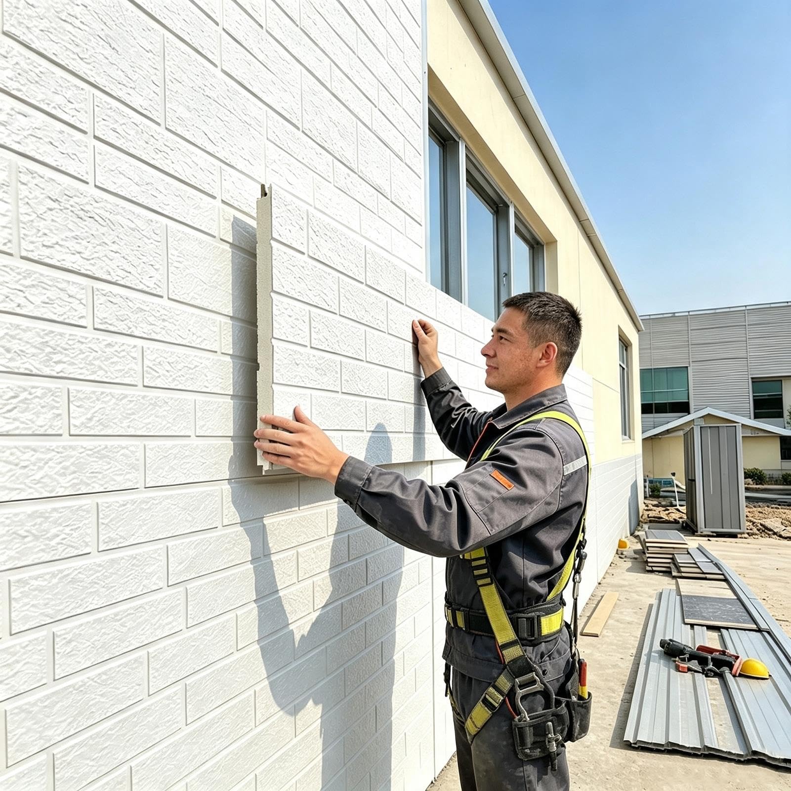 Paneles Decorativos para Pared Exterior, Aspecto Piedra, 1,6 cm de Espesor | Revestimiento de Paredes de Poliuretano Impermeable Aislante Termico para Casas Prefabricadas, Personalizable