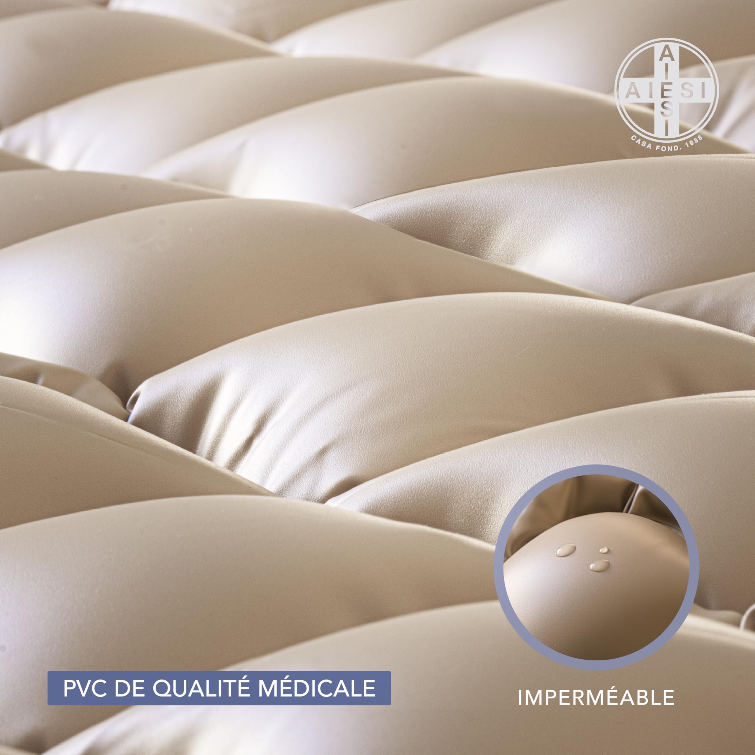 AIESI® Matelas à Bulles d'air de Rechange Anti-escarres avec Tube de raccordement sans compresseur, 130 Cellules, Capacité 150 Kg, Garantie 24 Mois
