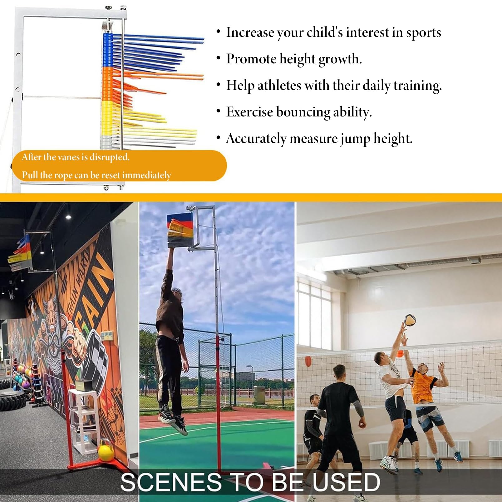 RENJJPBO Vertical Leap Measurer,Vertical Jump Measurement Tool Basketball Jump Training Scale Vertical Jumping Trainer Sports Vertical Jump Measuring Tester