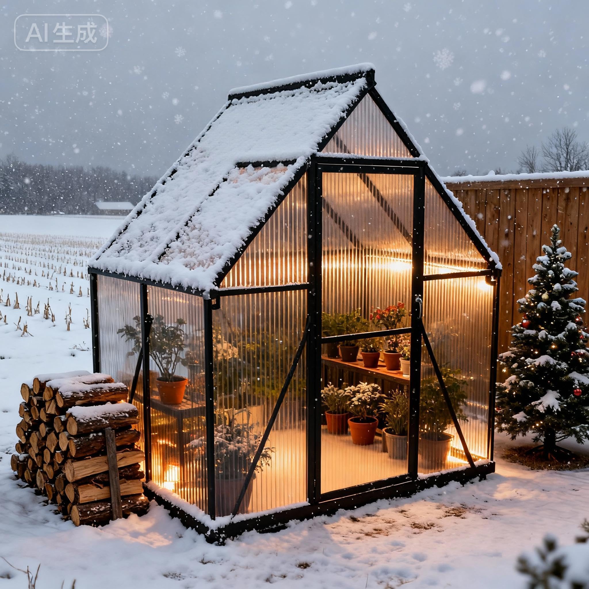 ACXIN Gewächshaus für Garten, Aluminium Treibhaus, Tomatenhaus & Pflanzenhaus mit Fundament, Dachfenster, PC-Platten, Bodenanker, Eisenverstärkung, 125x180x195cm Frühbeet, Wetterfest & UV-beständig