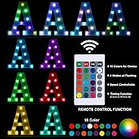 Vista 153 de Foaky LED Letter Lights Sign Marquee Light Up Letters Sign for Night Light Wedding/Birthday Party Battery Powered Christmas Lamp Home Bar