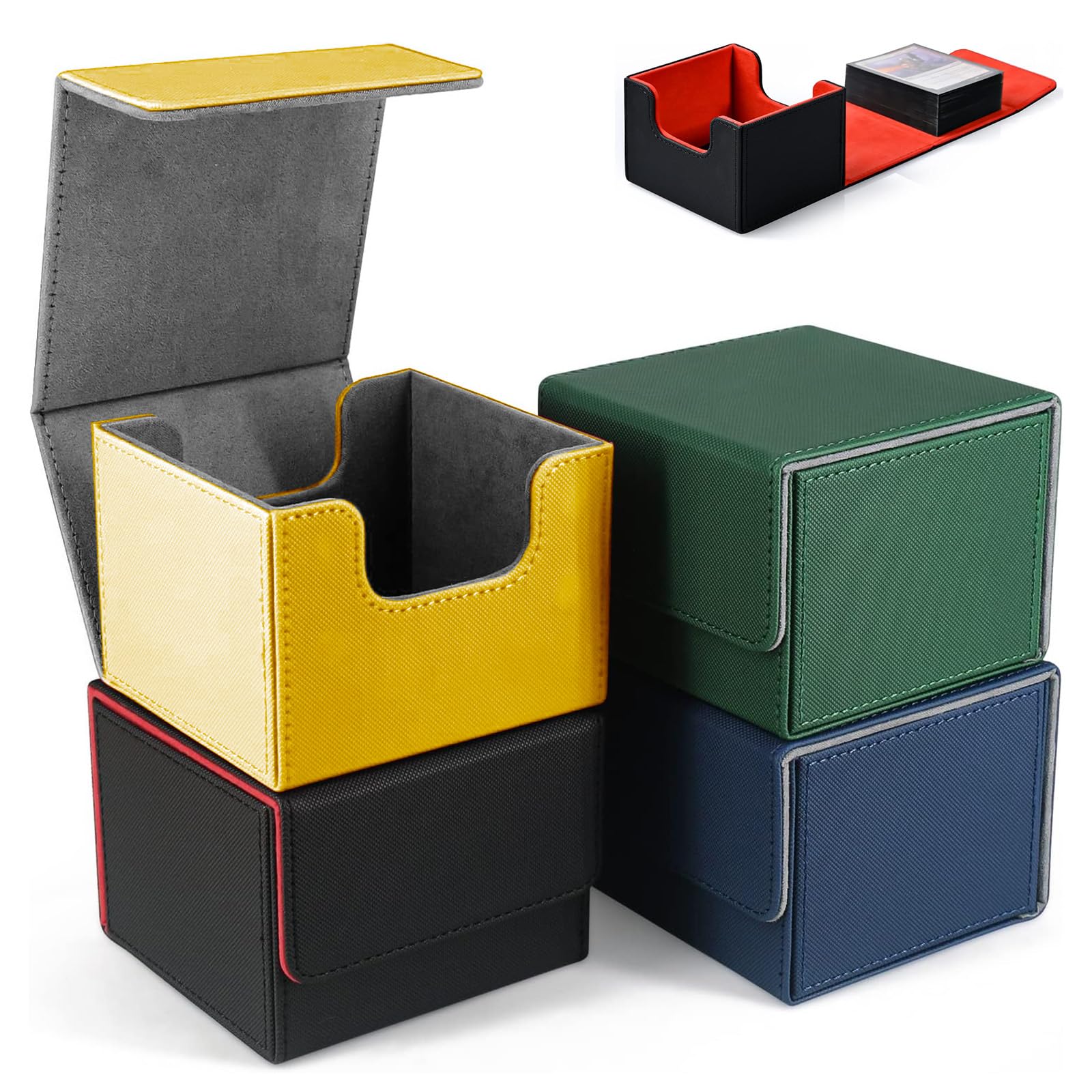 UAONO Boîte de rangement pour cartes à collectionner, plus de 1 800 emplacements en cuir synthétique, fermeture magnétique, pour cartes de jeu magiques (noir et vert citron UAONO Boîte de rangement pour cartes à collectionner, plus de 1 800 emplacements en cuir synthétique, fermeture magnétique, pour cartes de jeu magiques (noir et vert citron