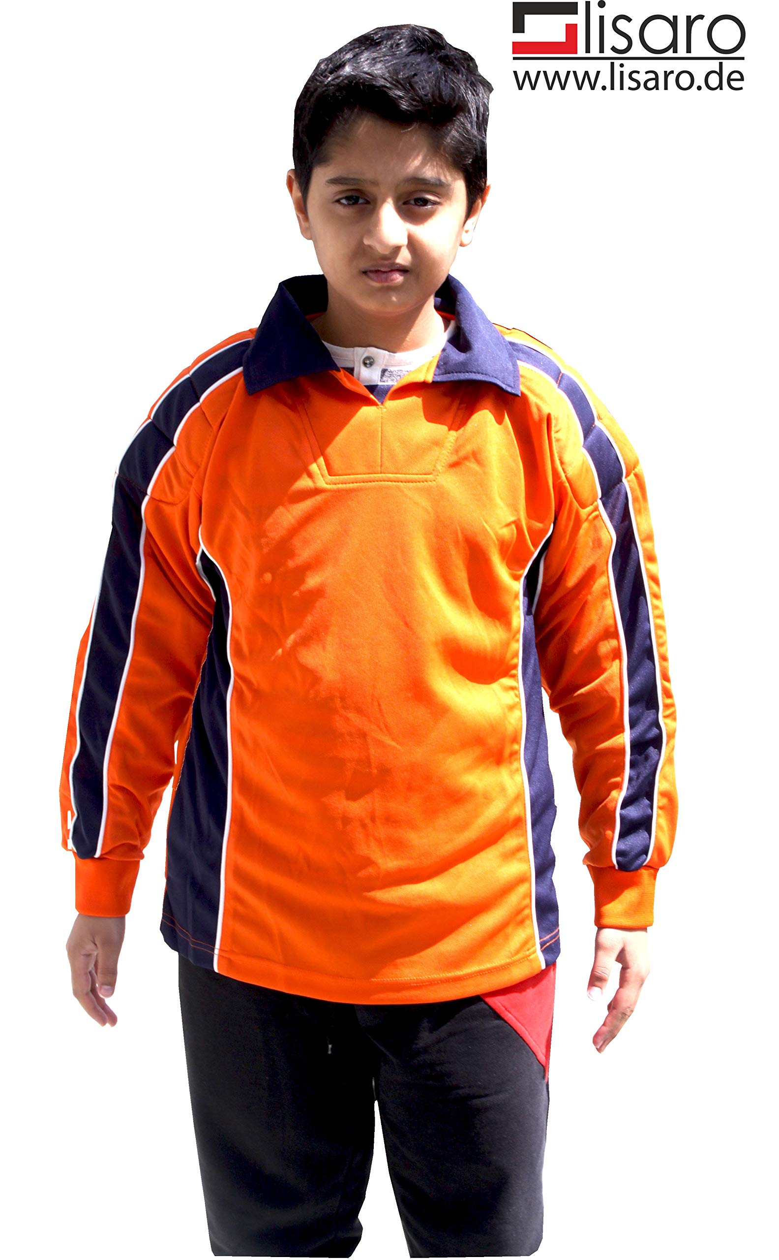 Lisaro Maglia da Portiere a Maniche Lunghe, Arancione/Nero, Arancione/Nero