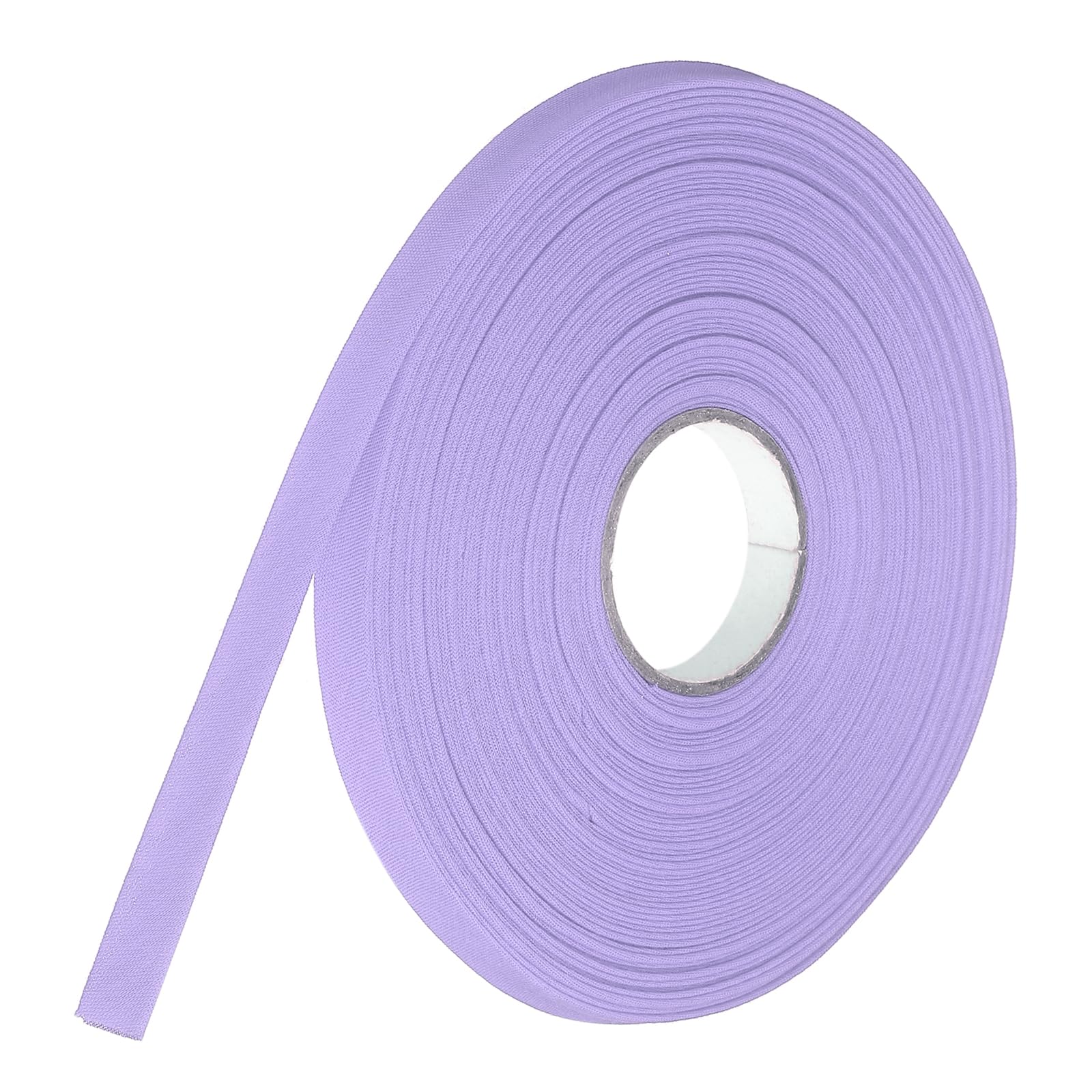 sourcing map 1cm Double Fold Bias Tape Polyester (Light Purple 14.6m)