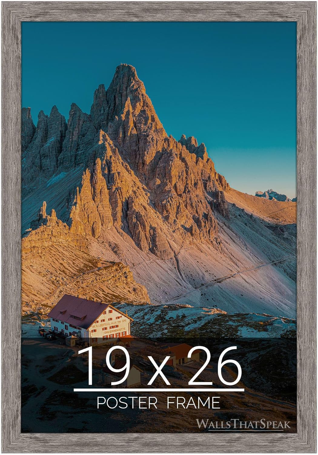 wallsthatspeak 19x26 Gray Barnwood Picture Frame for Puzzles Posters Photos or Artwork