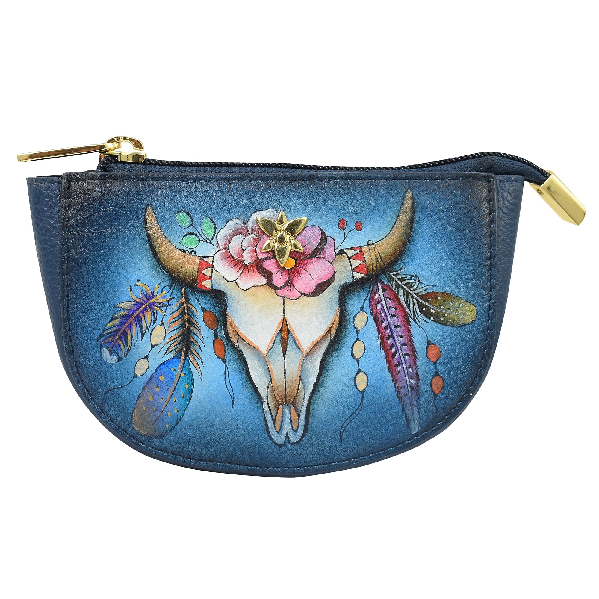 Anuschka Women's Original Hand-Painted Genuine Leather Zip Pouch Purse