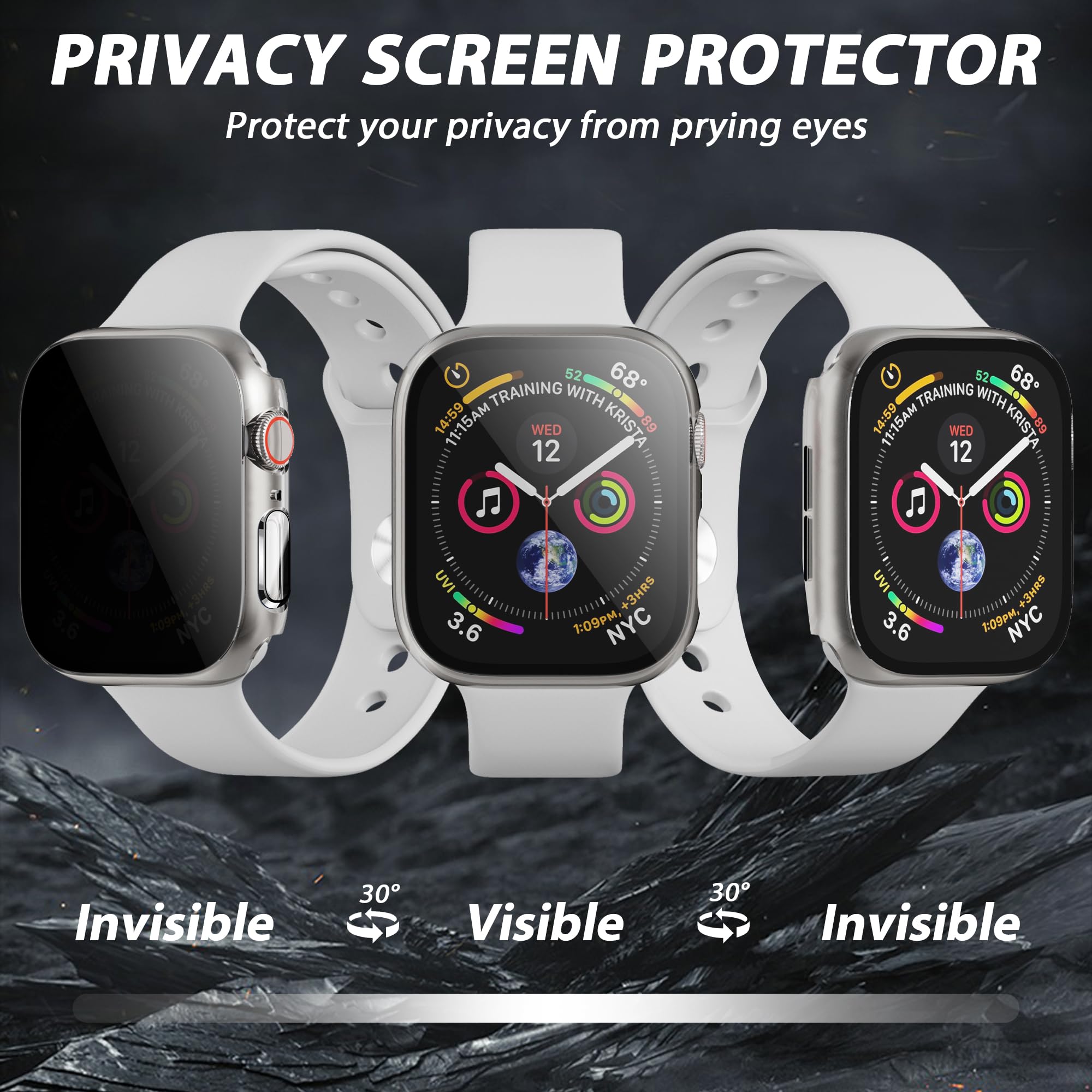Funda protectora de pantalla de privacidad para Apple Watch Series 10 de 42 mm, [antimiradas], funda protectora ultrafina para iWatch Series 10 de 42 mm, paquete de 2, transparente