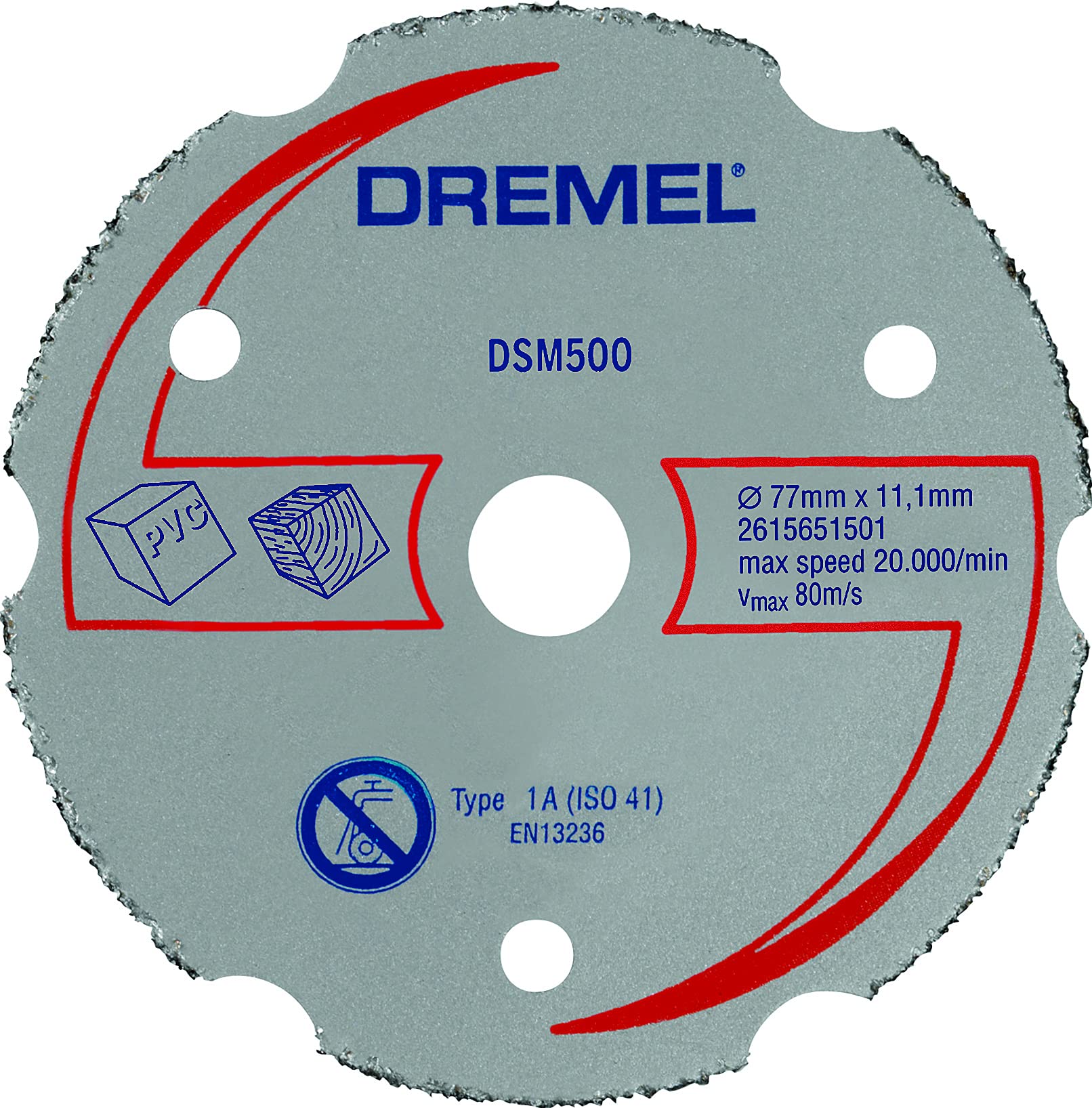 Dremel DSM500 Cutting Wheel for DSM20 Compact Saw, Circular Saw Blade with 20 mm Cutting Depth for Straight and Plunge Cuts