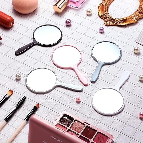 Miniatura 7 de Jetec 25 espejos de mano con asa, 3.94 pulgadas de largo x 2.17 pulgadas de ancho, pequeño espejo redondo portátil a granel para niños, viajes,