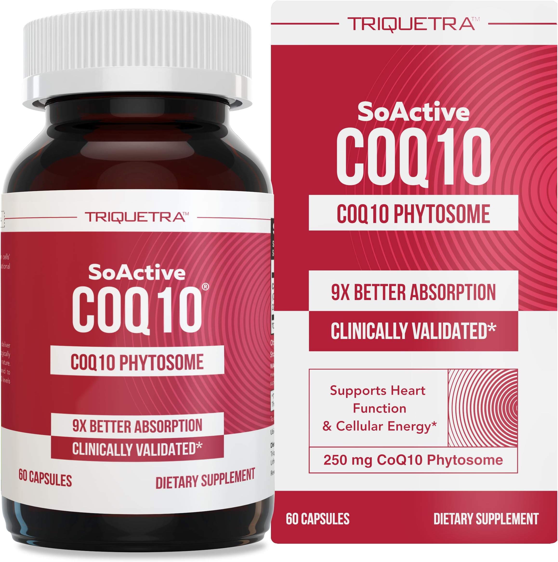 SoActive CoQ10ยฎ 250 mg: CoQ10 Phytosome with up to 9X Higher Absorption - Proven Cellular Delivery - Supports Cellular Energy Production (60 Capsules)