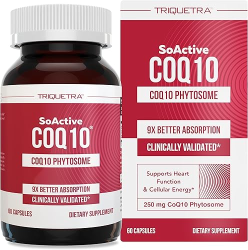 SoActive CoQ10® 250 mg: fitosoma CoQ10 con absorción hasta 9 veces mayor - Entrega celular probada - Apoya la producción de energía celular (60