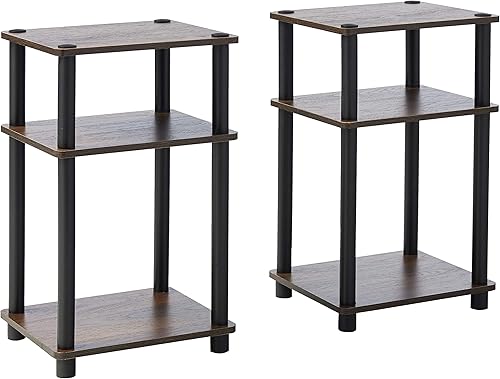 Miniatura 3 de Furinno Just Turn-N-Tube - Mesa auxiliar de 3 niveles, color nogal Columbianegro y mesa auxiliar de 3 niveles, 1 unidad, nogal Columbianegro