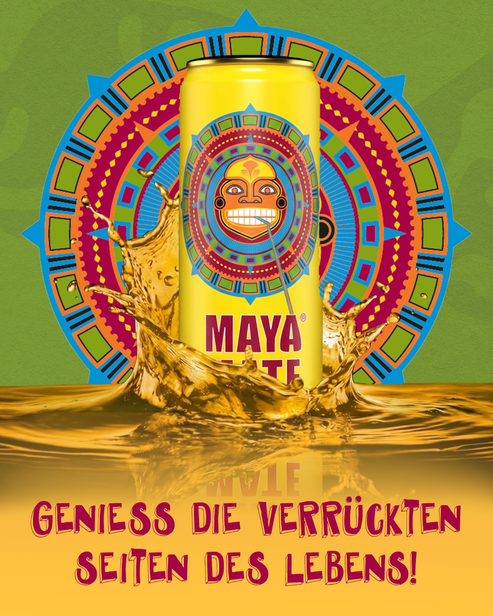 Maya Mate – Mate-Drink natürlicher Energy Drink 24 x 330 ml Dosen – Softdrink mit herb-frischem Mate-Geschmack mit 21,5 mg Koffein pro 100 ml – Belebendes Erfrischungsgetränk im stylischen Design
