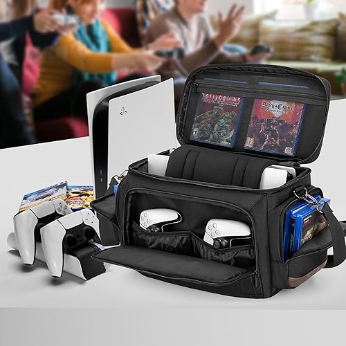 Miniatura 7 de LoDrid Travel Carry Case Compatible with PS5PS5 SlimPS4PS4 ProPS4 SlimXbox OneXbox One X for Console and 15.6" Laptop, Protective Gaming Bag with