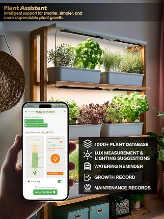 Smart Grow Light for Indoor Plants, 3500K Full Spectrum LED Light Strips with 3/9/12H Auto Timer, Stepless Dimming, Modular Design, Plug and Play (Black