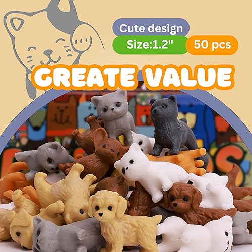 Miniatura 2 de Figuras pequeñas de perros y gatos para niños, juguetes de animales pequeños a granel, juguetes para mascotas pequeñas, juguetes de plástico para