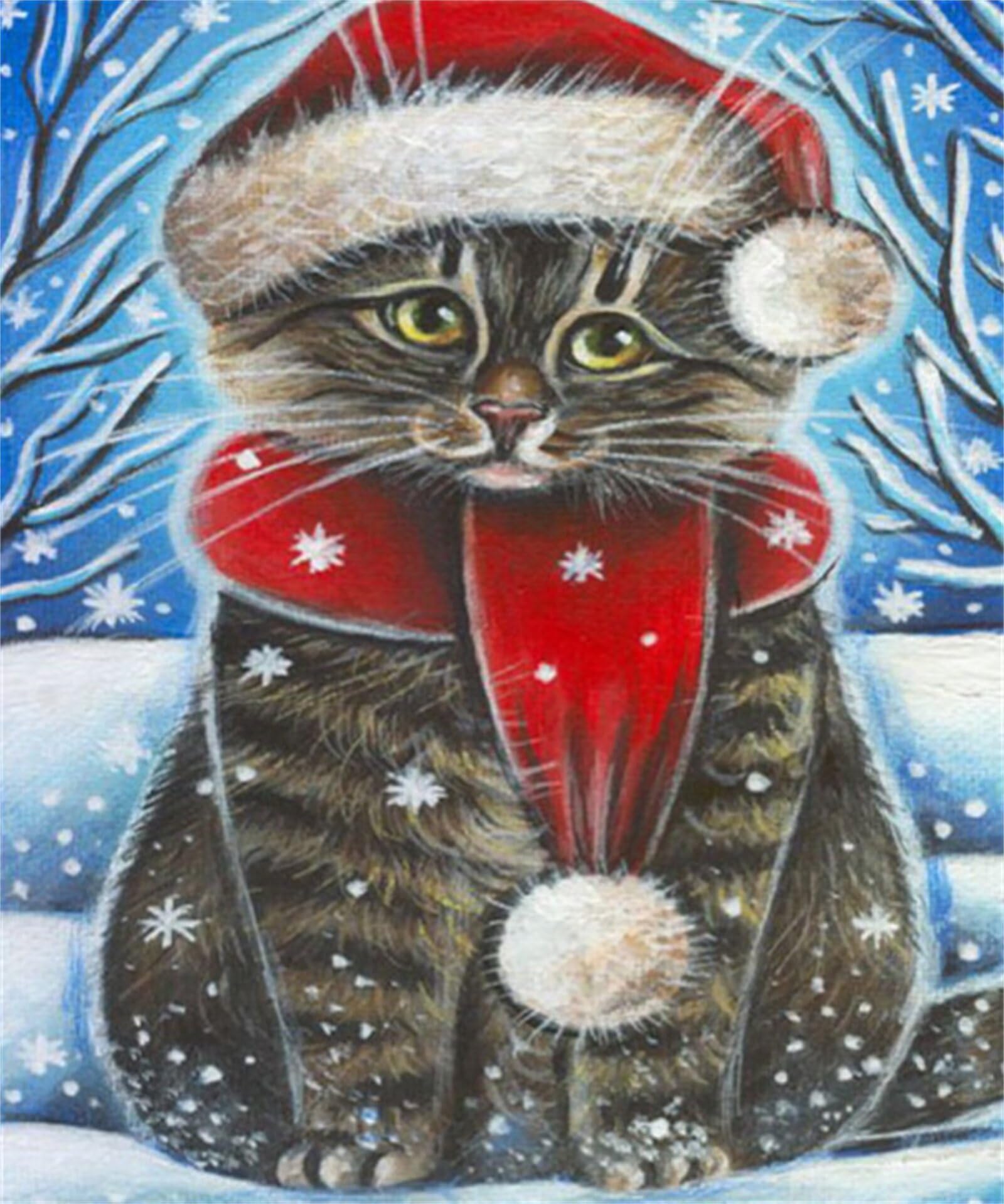 Peinture Diamant Chat 60x90cm - Kit Anti-Stress Contre l'Anxiété