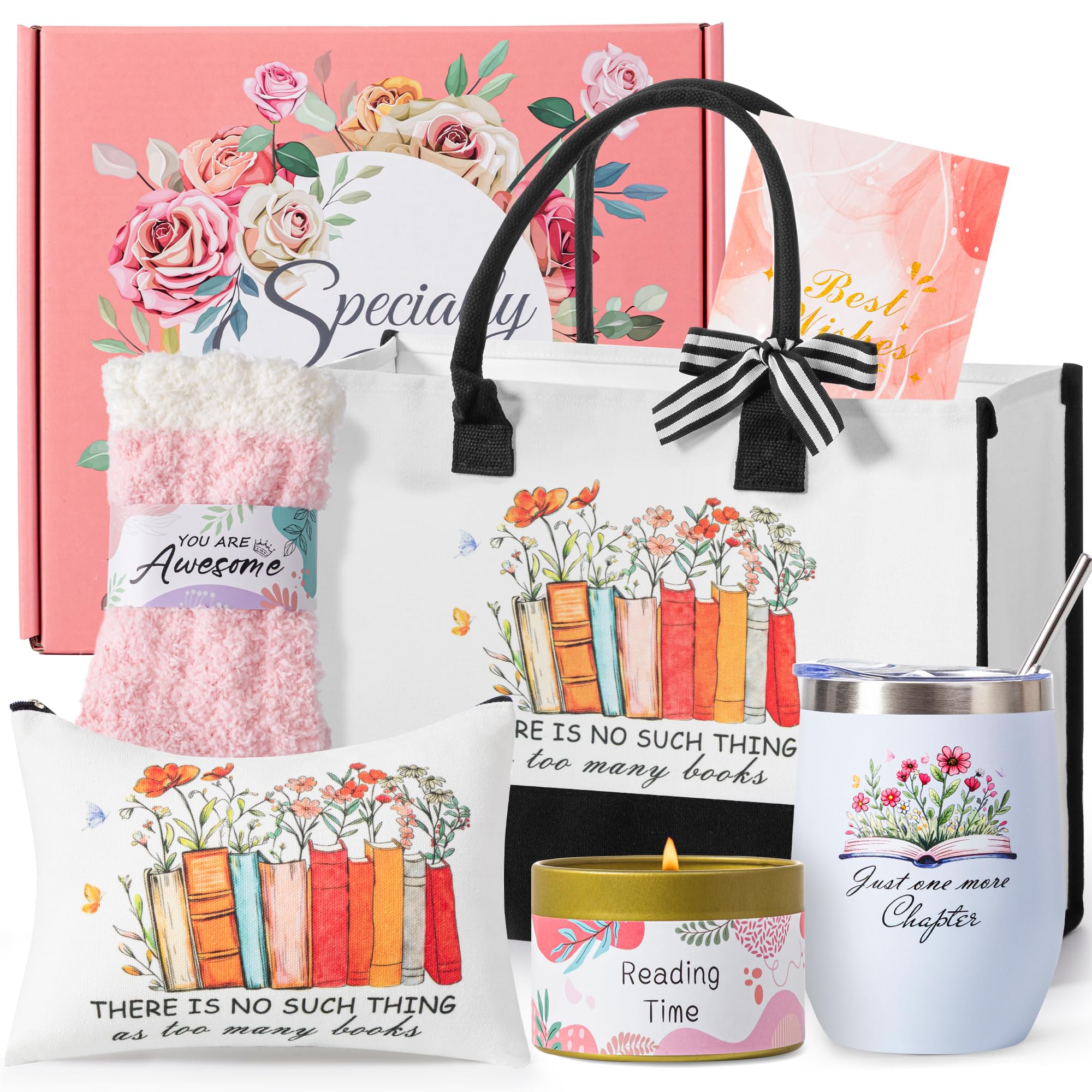 Book Lovers Gifts for Women Bookish Gift, Book Club Reading Present for Readers,Books Bookish Theme Item Mothers Day Birthday Gift Reading Accessories for Librarian Friends Bookworms Girls Teacher