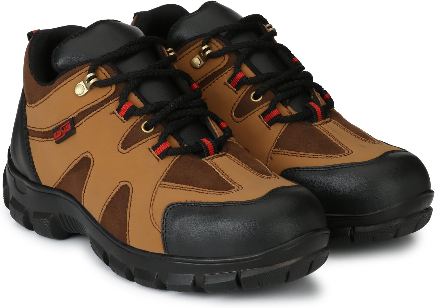 Manslam Men's Synthetic Leather Safety Shoe with Steel Toe (Color - TAN, MLM21, 10 UK)