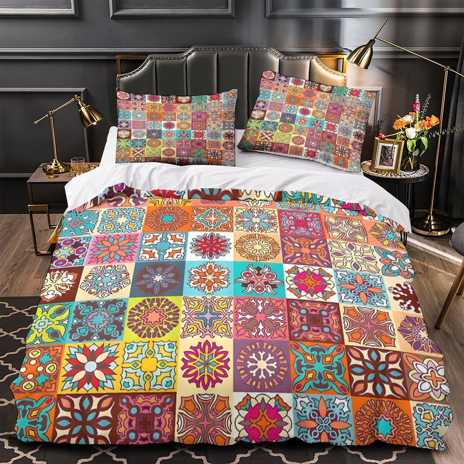 Housse de couette orque hypoallergénique facile à laver lit 220x240cm fermeture éclair