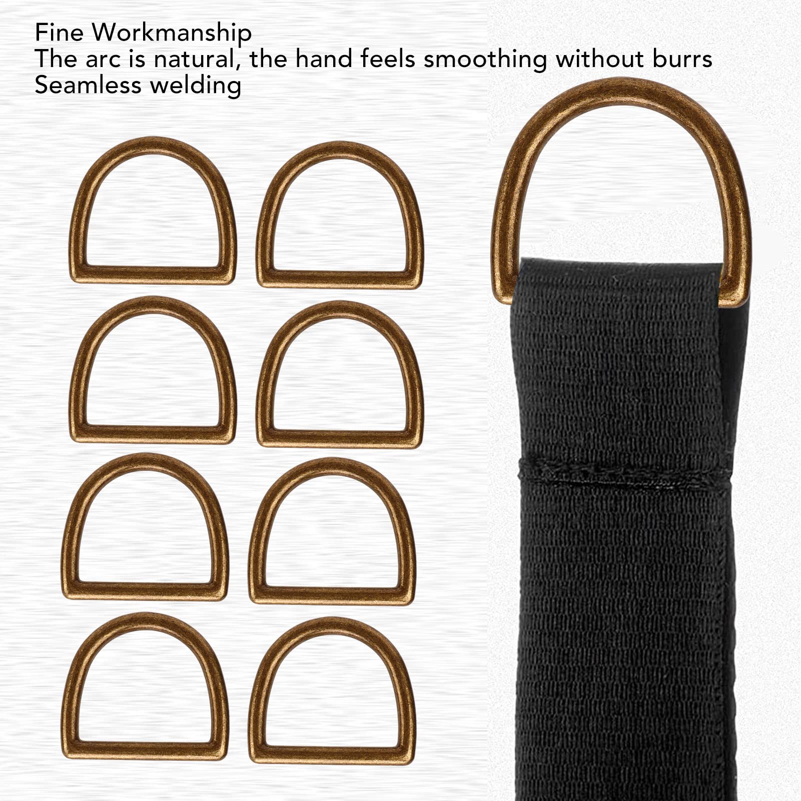 120 Stück Metall-D-Ringe, D-förmige Schnallen aus Zinklegierung für DIY-Handtaschen, Rucksäcke, Gürtel und Kleidung, rostfreie Mehrzweck-D-Ring-Clips mit glatter Oberfläche für