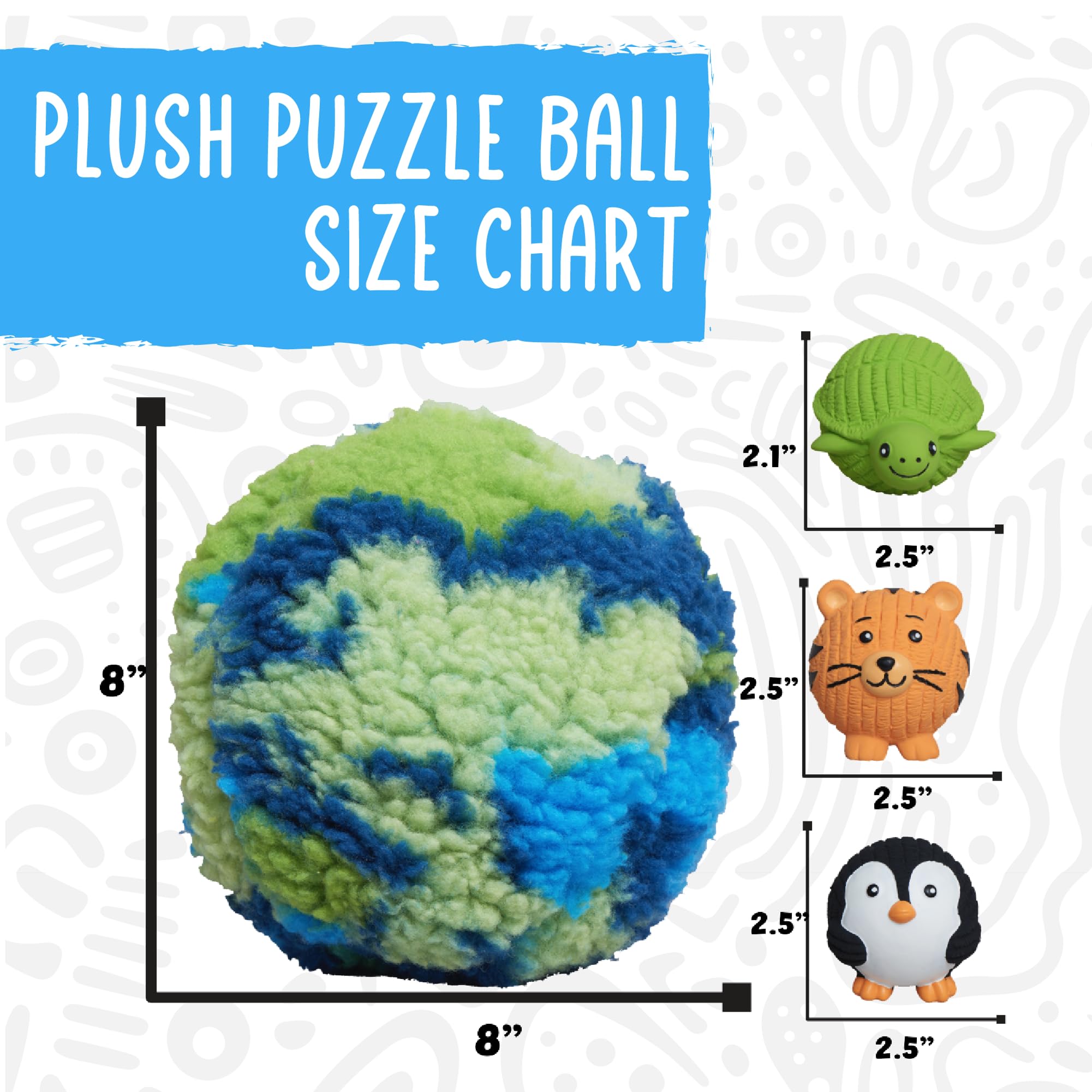 HuggleSnuffles SnuffleSphere Puzzle-Ball – interaktives Anreicherungsspielzeug für Hunde, Versteckspielzeug für Ruff-Tex-Bälle & Leckerlis, Welpenspiele, um sie zu beschäftigen, Futtersuche Plüsch für